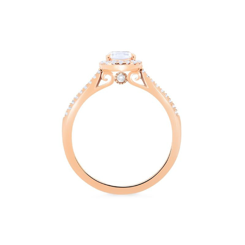 [Lenora] Classic Oval Halo Diamond Engagement Ring in Diamond / Moissanite