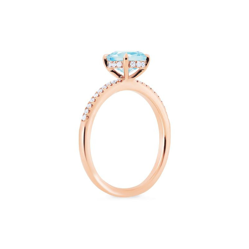 [Celia] Modern Classic Solitaire Ring in Aquamarine