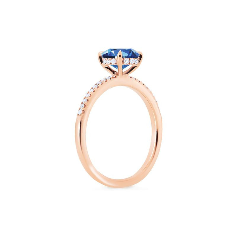 [Celia] Modern Classic Solitaire Ring in Lab Blue Sapphire