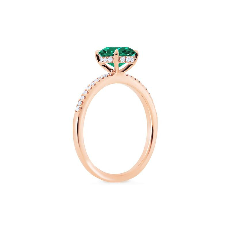 [Celia] Modern Classic Solitaire Ring in Lab Emerald