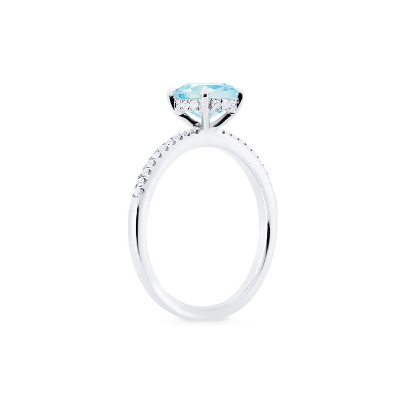 [Celia] Modern Classic Solitaire Ring in Aquamarine