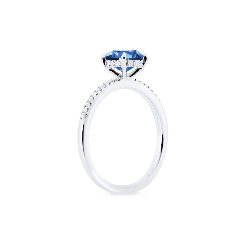 [Celia] Modern Classic Solitaire Ring in Lab Blue Sapphire