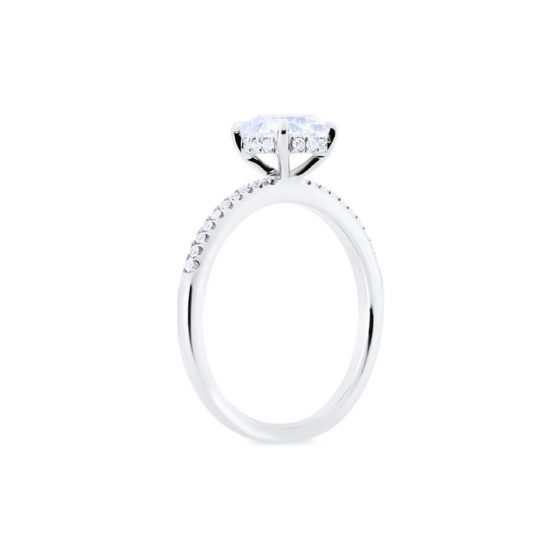 [Celia] Modern Classic Hidden Halo Solitaire Engagement Ring in Diamond / Moissanite