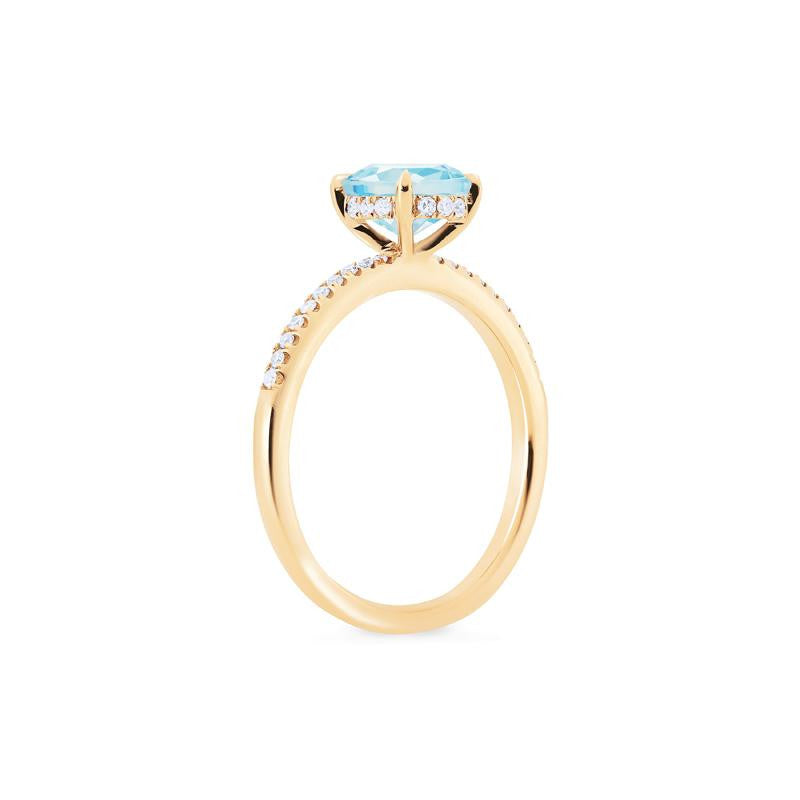 [Celia] Modern Classic Solitaire Ring in Aquamarine