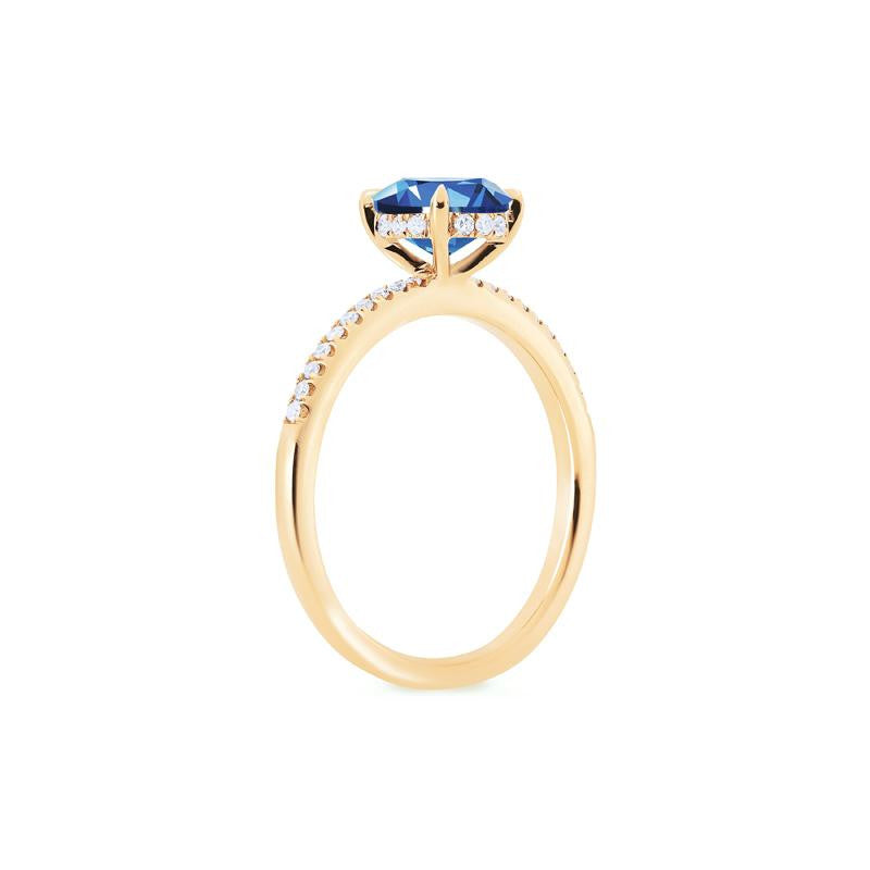 [Celia] Modern Classic Solitaire Ring in Lab Blue Sapphire