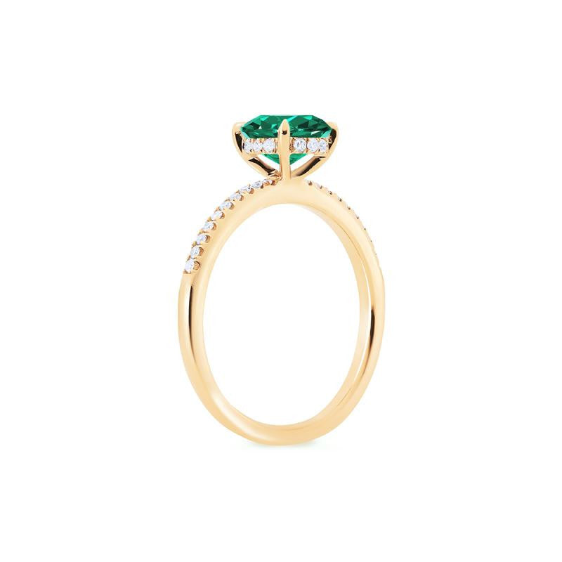 [Celia] Modern Classic Solitaire Ring in Lab Emerald