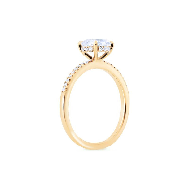 [Celia] Modern Classic Hidden Halo Solitaire Engagement Ring in Diamond / Moissanite