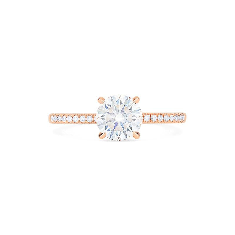 [Celia] Modern Classic Hidden Halo Solitaire Engagement Ring in Diamond / Moissanite