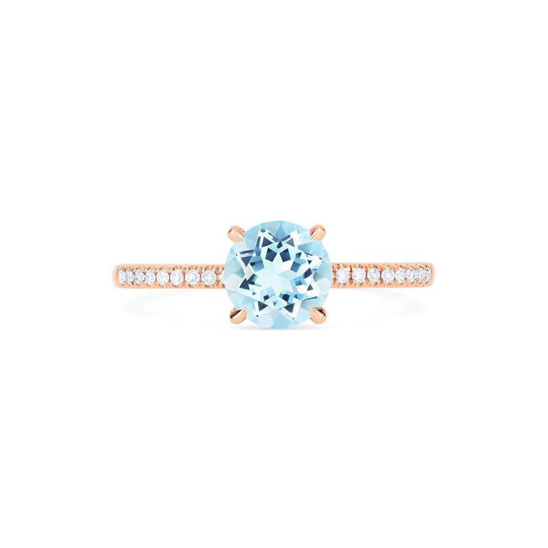 [Celia] Modern Classic Solitaire Ring in Aquamarine