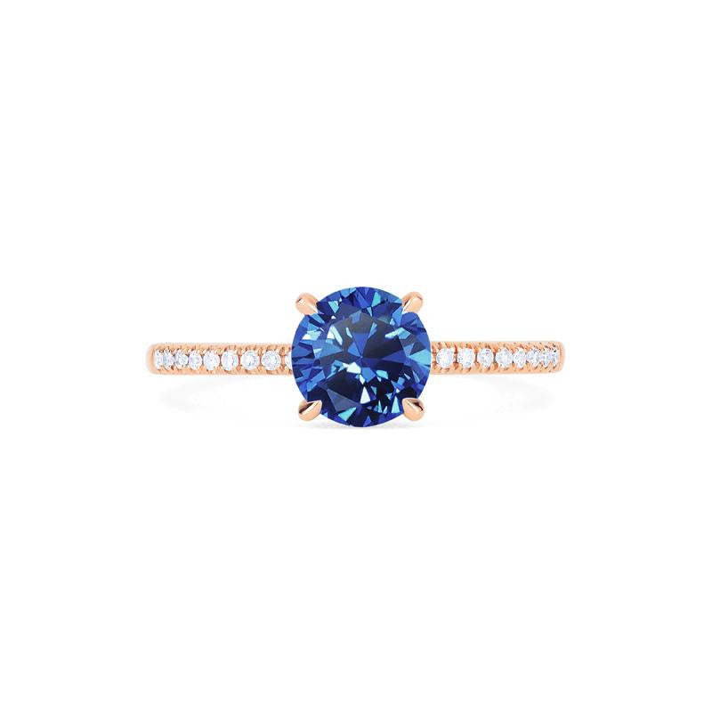 [Celia] Modern Classic Solitaire Ring in Lab Blue Sapphire