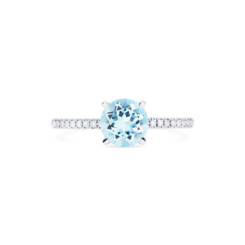 [Celia] Modern Classic Solitaire Ring in Aquamarine