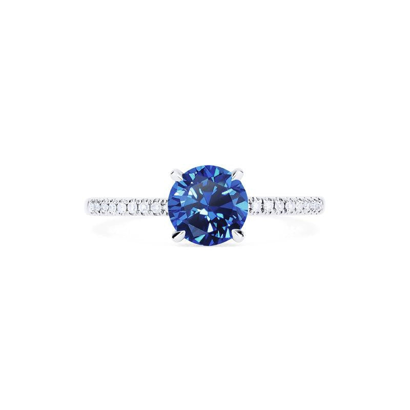 [Celia] Modern Classic Solitaire Ring in Lab Blue Sapphire