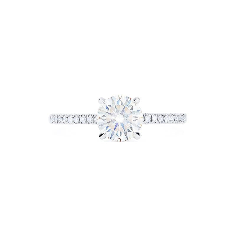 [Celia] Modern Classic Hidden Halo Solitaire Engagement Ring in Diamond / Moissanite