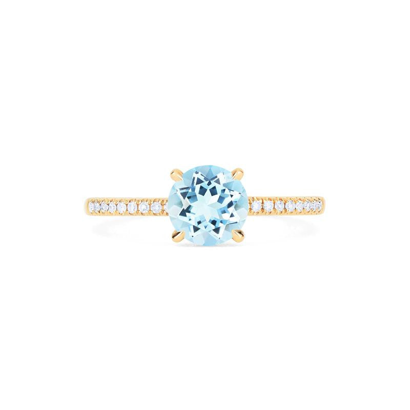 [Celia] Modern Classic Solitaire Ring in Aquamarine