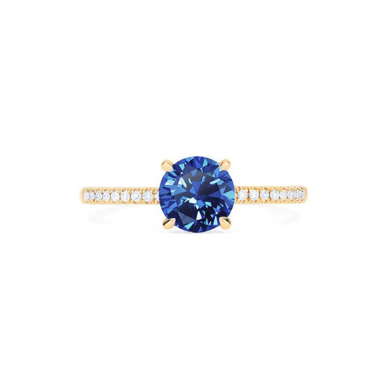 [Celia] Modern Classic Solitaire Ring in Lab Blue Sapphire