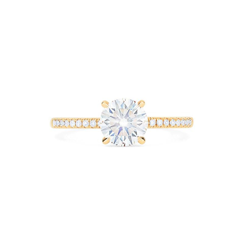 [Celia] Modern Classic Hidden Halo Solitaire Engagement Ring in Diamond / Moissanite