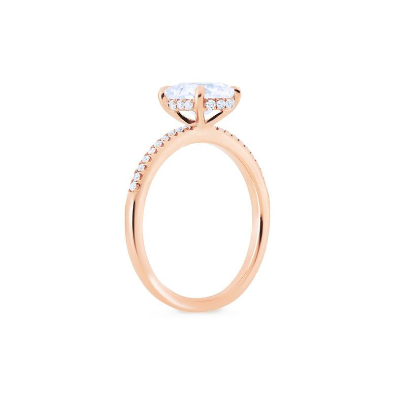 [Celia] Modern Classic Hidden Halo Solitaire Engagement Ring in Diamond / Moissanite