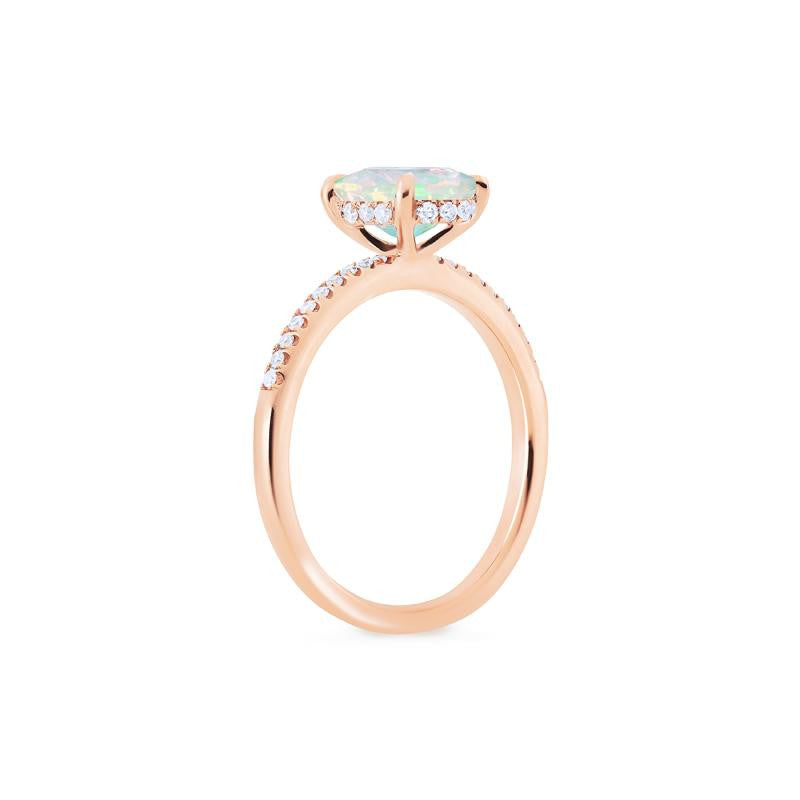 [Elaine] Modern Classic Oval Solitaire Ring in Natural Australian Opal