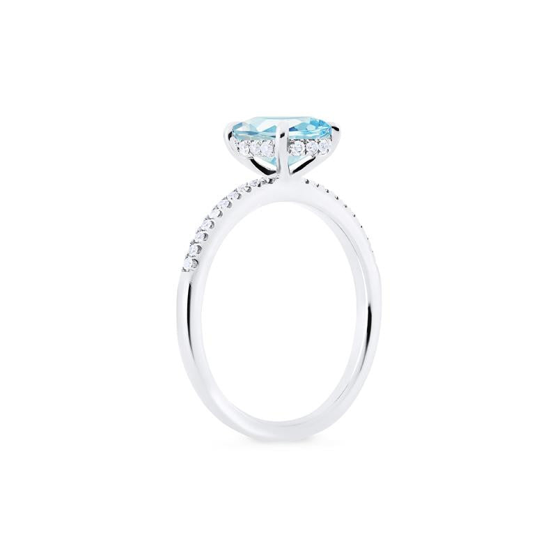 [Elaine] Modern Classic Oval Solitaire Ring in Aquamarine