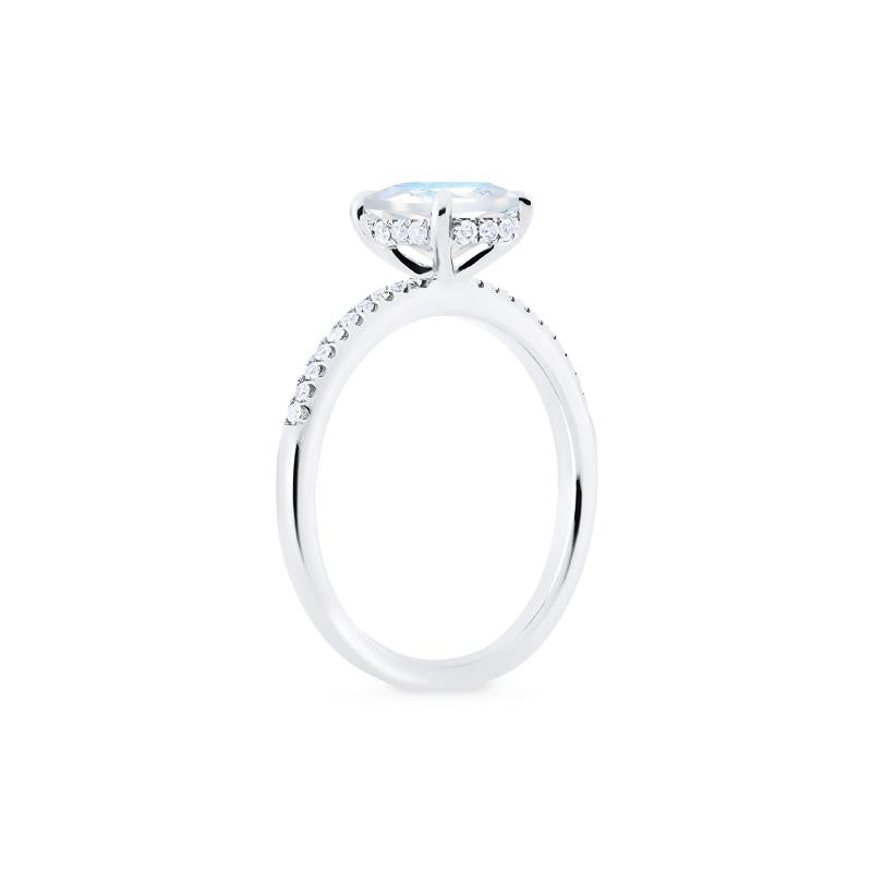 [Elaine] Modern Classic Oval Solitaire Ring in Moonstone