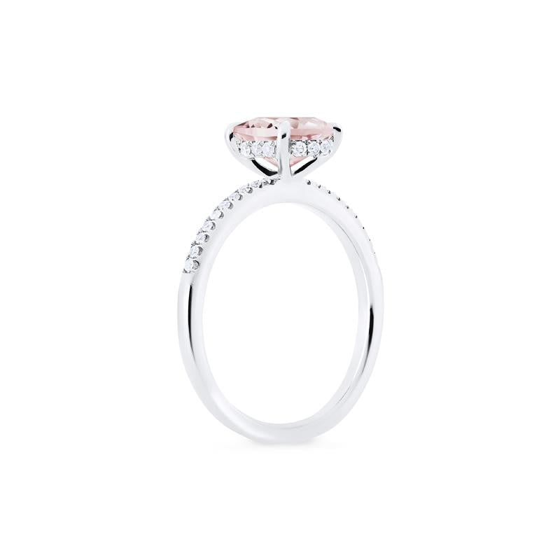 [Elaine] Modern Classic Oval Solitaire Ring in Morganite