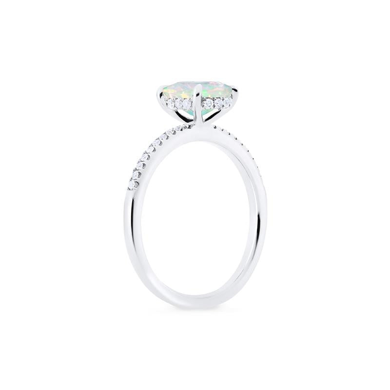 [Elaine] Modern Classic Oval Solitaire Ring in Natural Australian Opal