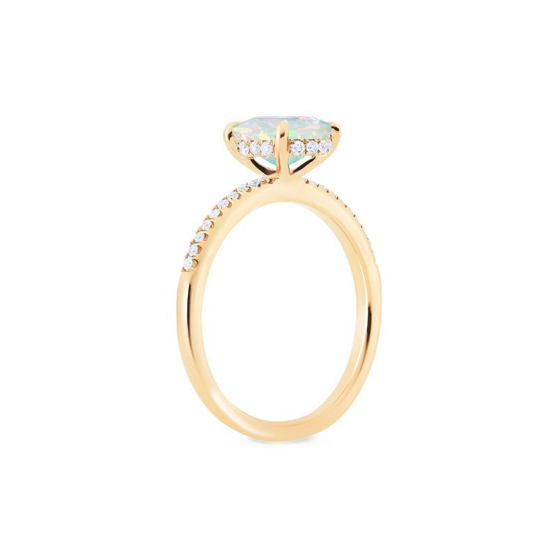[Elaine] Modern Classic Oval Solitaire Ring in Natural Australian Opal