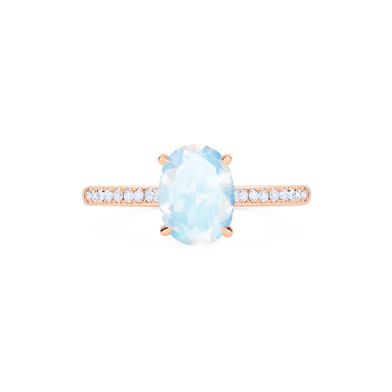 [Elaine] Modern Classic Oval Solitaire Ring in Moonstone