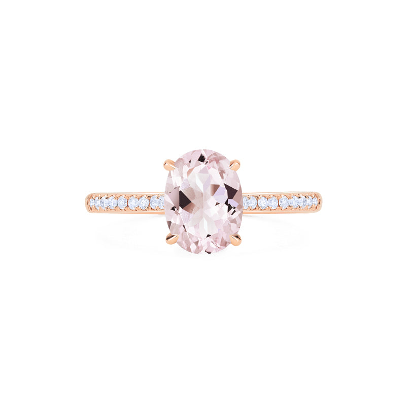 [Elaine] Modern Classic Oval Solitaire Ring in Morganite