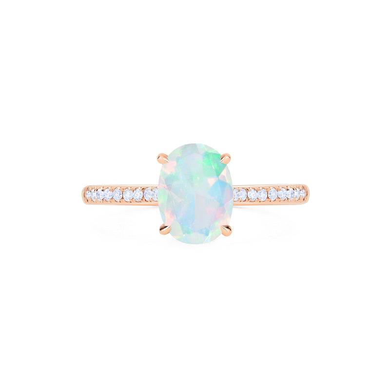 [Elaine] Modern Classic Oval Solitaire Ring in Natural Australian Opal