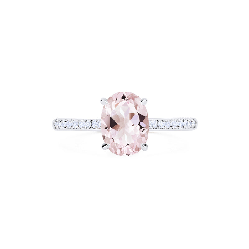 [Elaine] Modern Classic Oval Solitaire Ring in Morganite