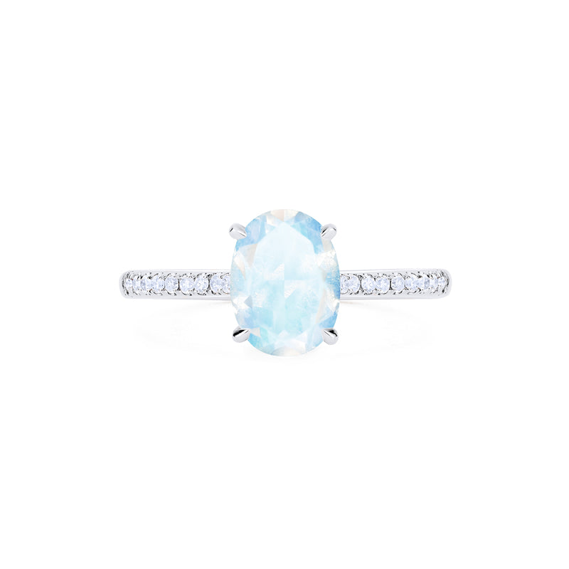 [Elaine] Modern Classic Oval Solitaire Ring in Moonstone