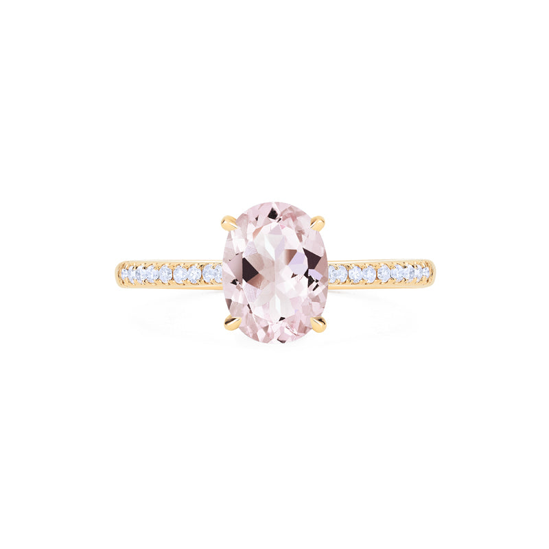 [Elaine] Modern Classic Oval Solitaire Ring in Morganite