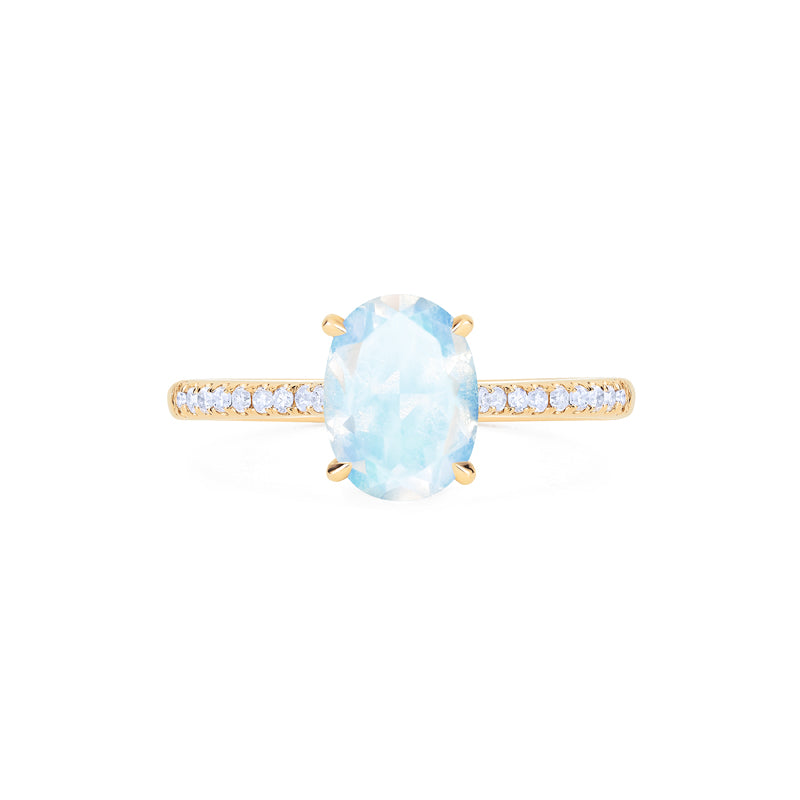 [Elaine] Modern Classic Oval Solitaire Ring in Moonstone