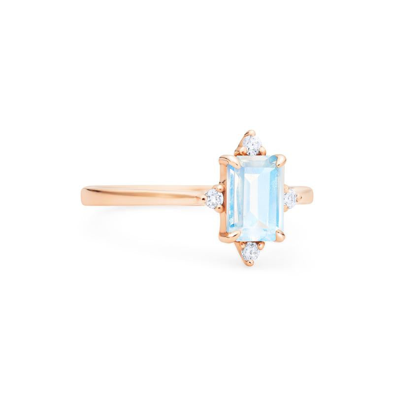 [Justine] Mid Century Emerald Cut Ring in Moonstone