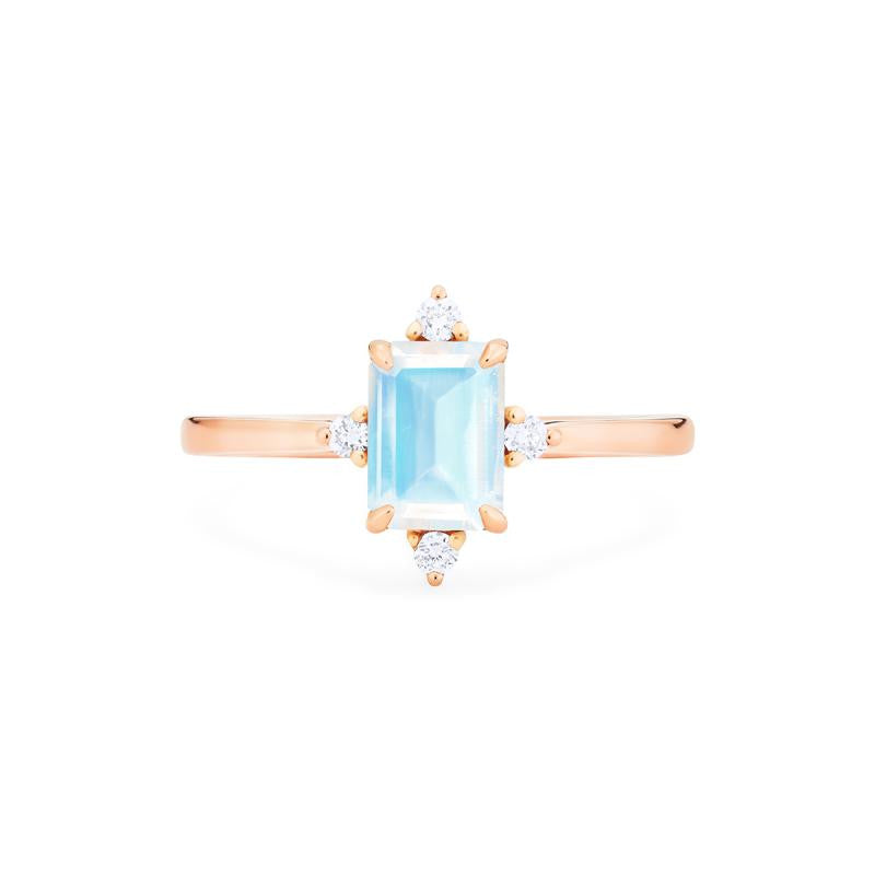 [Justine] Mid Century Emerald Cut Ring in Moonstone