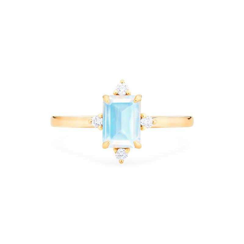[Justine] Mid Century Emerald Cut Ring in Moonstone