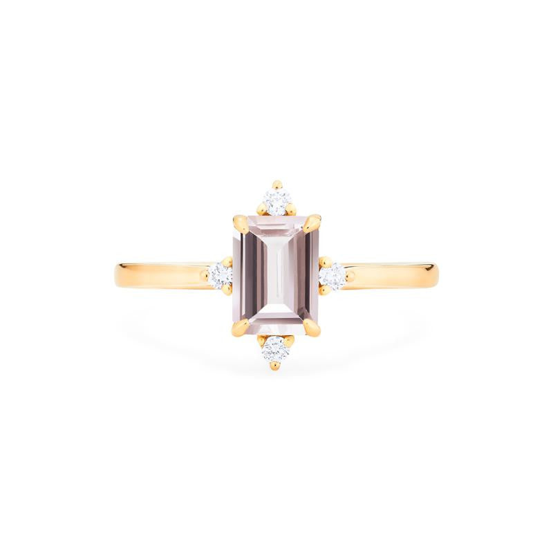 [Justine] Mid Century Emerald Cut Ring in Morganite