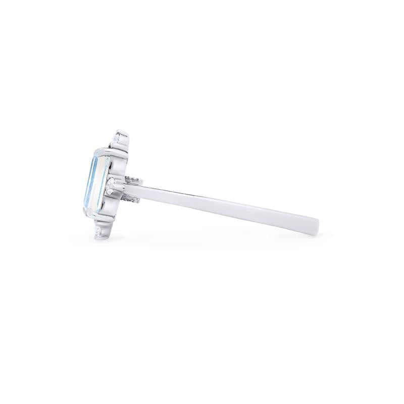 [Justine] Mid Century Emerald Cut Ring in Moonstone