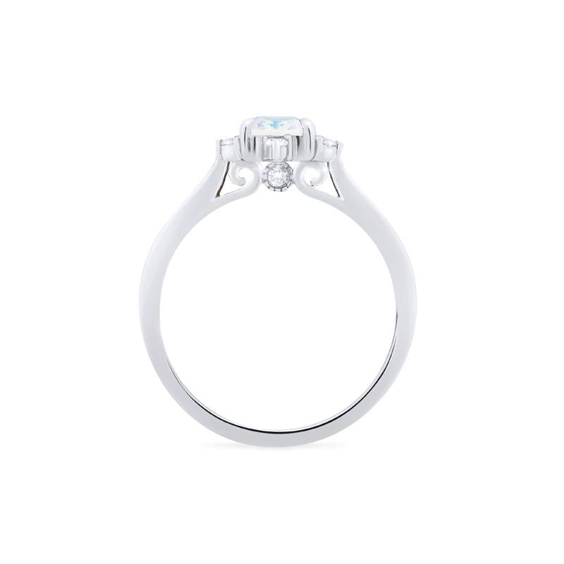 [Justine] Mid Century Emerald Cut Ring in Moonstone