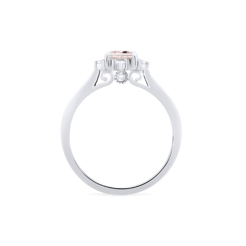 [Justine] Mid Century Emerald Cut Ring in Morganite