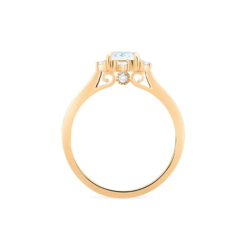 [Justine] Mid Century Emerald Cut Ring in Moonstone