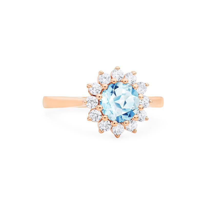 [Rosalie] Vintage Bloom Ring in Aquamarine
