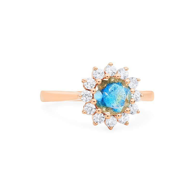[Rosalie] Vintage Bloom Ring in Labradorite