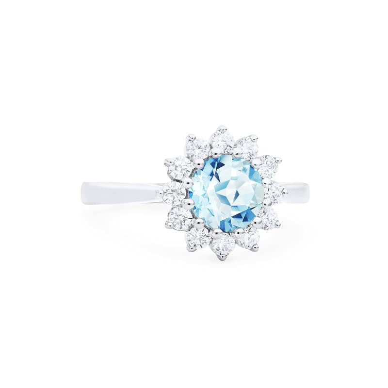 [Rosalie] Vintage Bloom Ring in Aquamarine