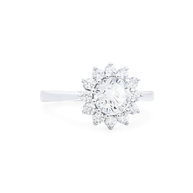 [Rosalie] Vintage Bloom Engagement Ring in Diamond / Moissanite
