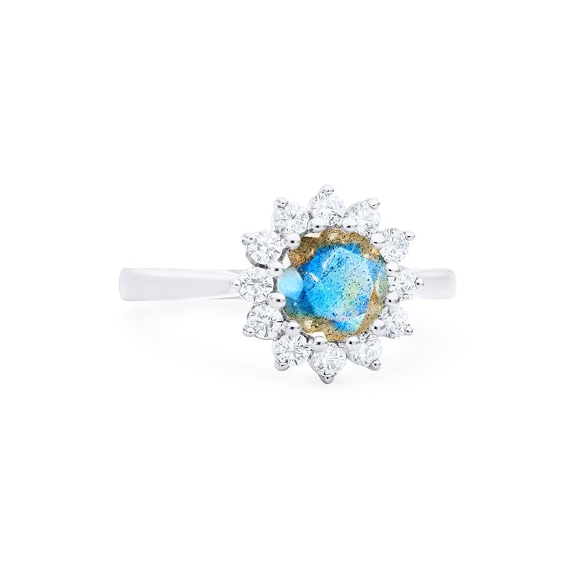 [Rosalie] Vintage Bloom Ring in Labradorite