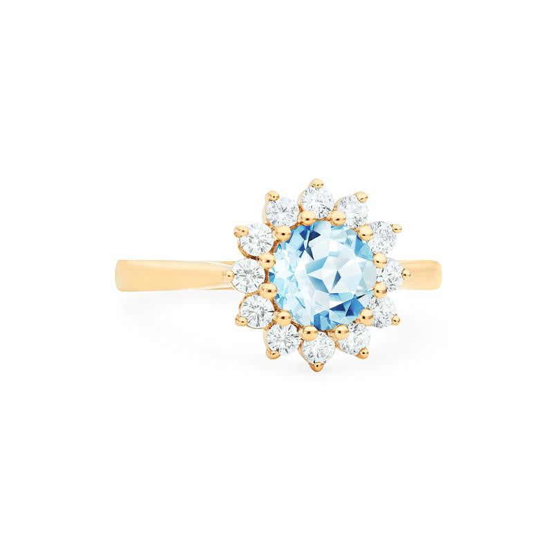 [Rosalie] Vintage Bloom Ring in Aquamarine