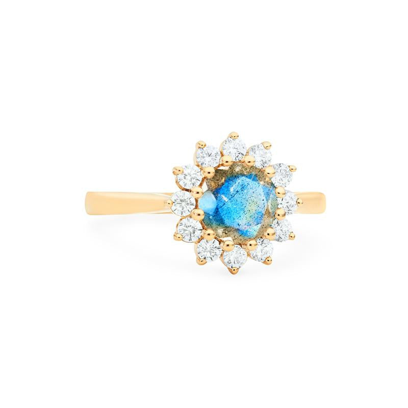 [Rosalie] Vintage Bloom Ring in Labradorite