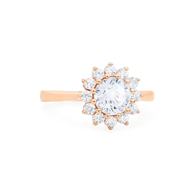 [Rosalie] Vintage Bloom Engagement Ring in Diamond / Moissanite